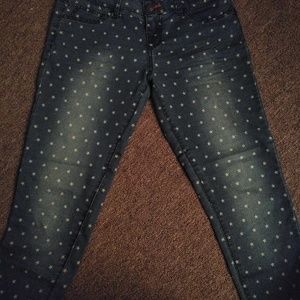 Jean capris with stars and white wash. Never worn.